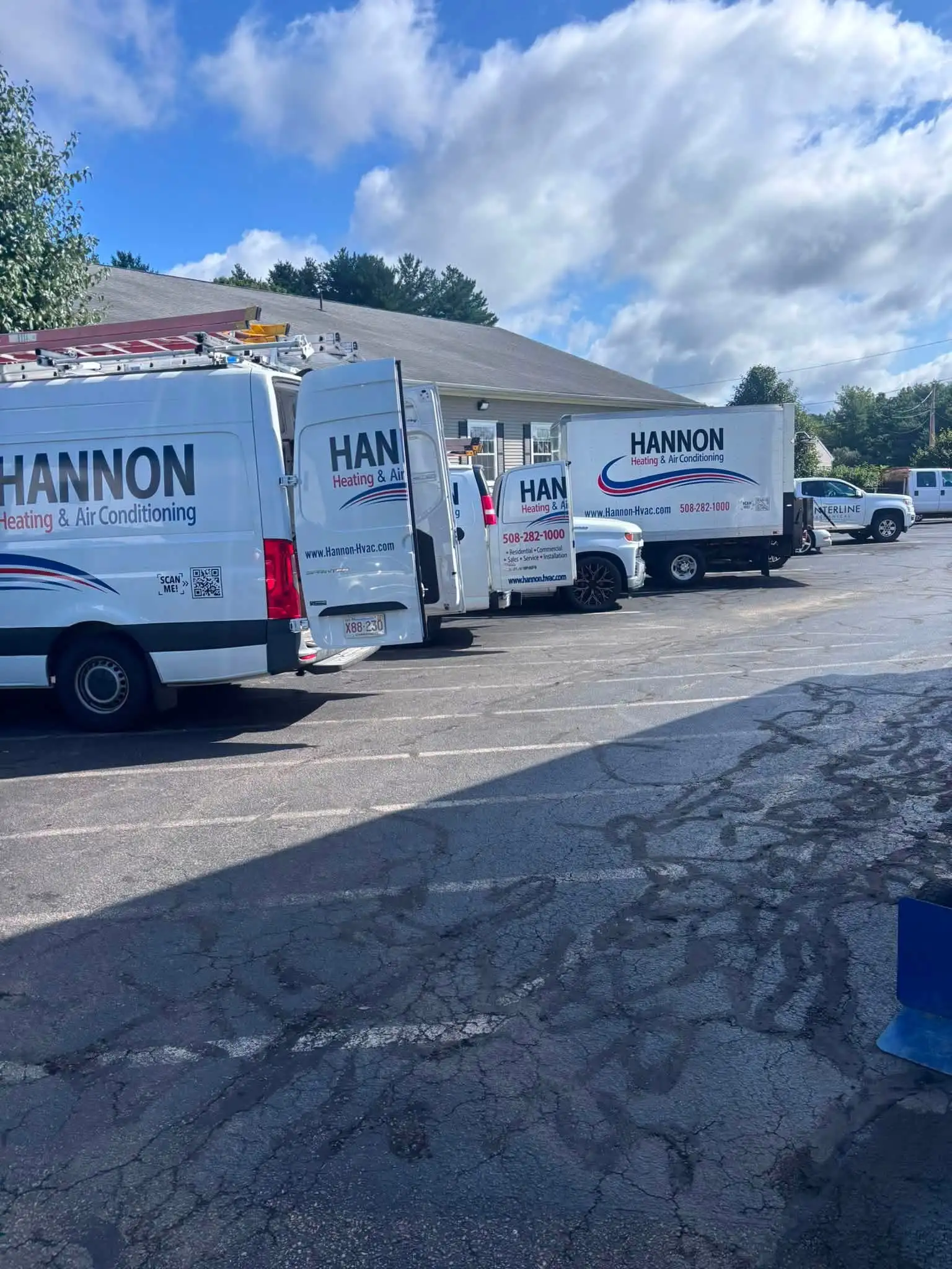 The Hannon service fleet lined up at our Bellingham shop